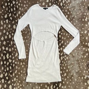 NWOT Cream Bodycon Cutout Dress